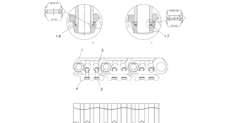 6.013(00) SHOE ASSEMBLY (H & W) 700MM TRIPLE GROUSER LC60DU0010F3-SK350-8 Kobelco Excavator Parts Number Electronic Catalog EPC Manuals