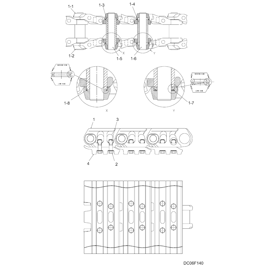 6.015(00) SHOE ASSEMBLY (H & W) 900MM LC60DU0010F5-SK350-8 Kobelco Excavator Parts Number Electronic Catalog EPC Manuals