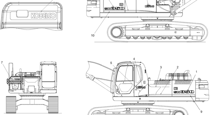 7.013(00) NAME PLATE INSTALLATION, (EXTERIOR) LOCATION LC22TU0007F1-SK350-8 Kobelco Excavator Parts Number Electronic Catalog EPC Manuals