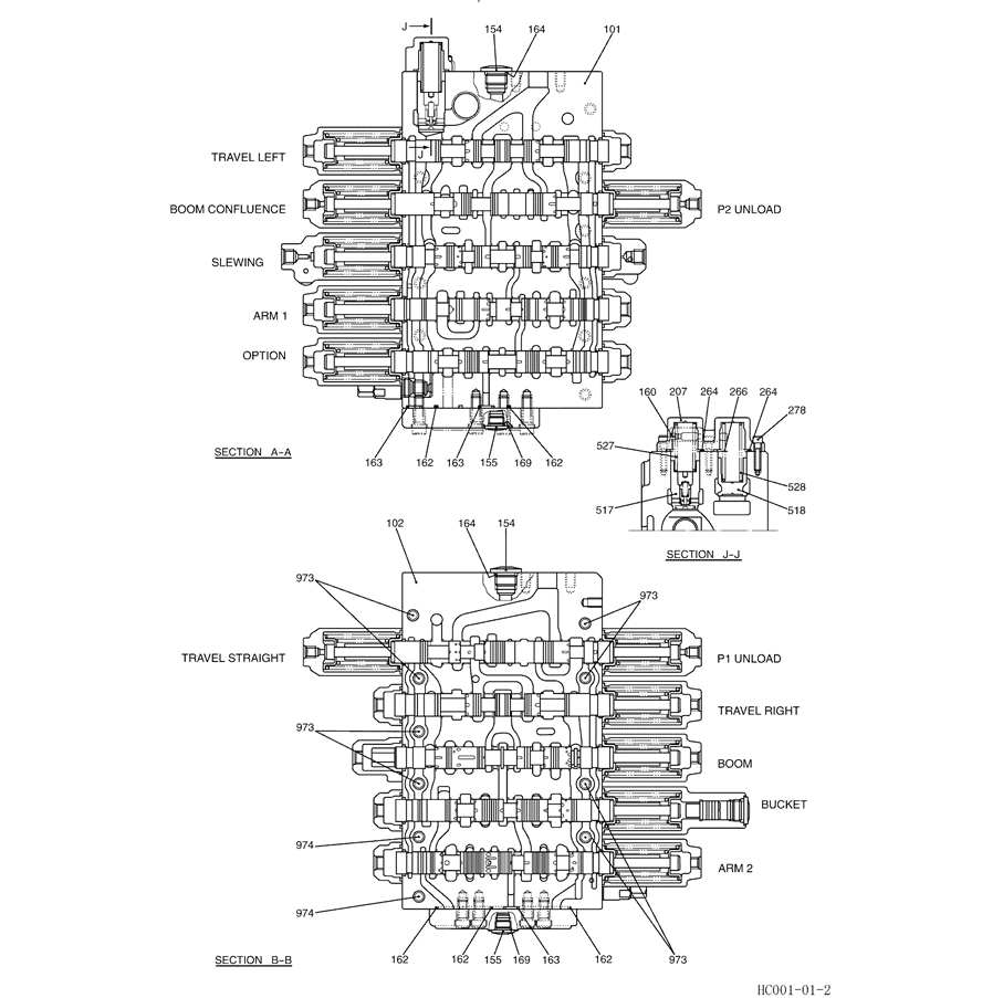 8.002(00) VALVE ASSY, CONTROL LC30V00028F1 (HC001) PAGE 3 OF 5-SK350-8 Kobelco Excavator Parts Number Electronic Catalog EPC Manuals