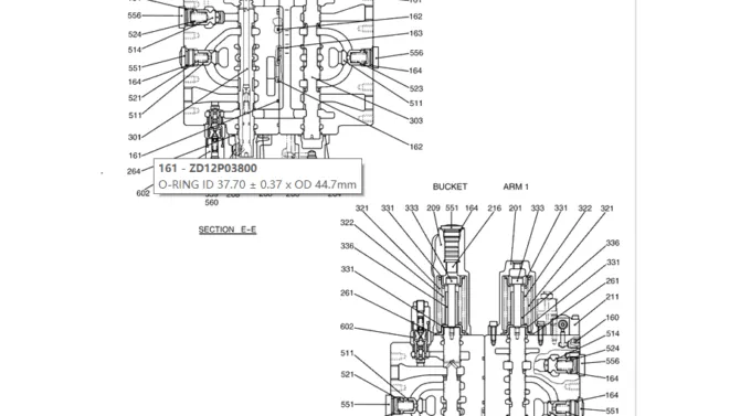 8.003(00) VALVE ASSY, CONTROL LC30V00028F1 (HC001) PAGE 4 OF 5-SK350-8 Kobelco Excavator Parts Number Electronic Catalog EPC Manuals