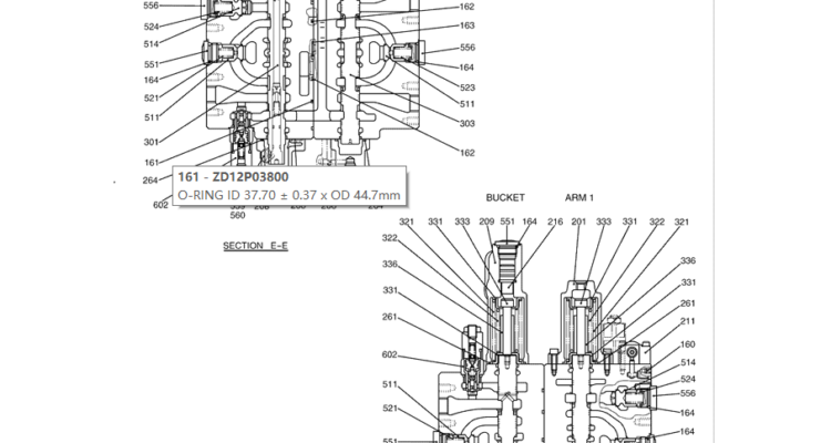 8.003(00) VALVE ASSY, CONTROL LC30V00028F1 (HC001) PAGE 4 OF 5-SK350-8 Kobelco Excavator Parts Number Electronic Catalog EPC Manuals