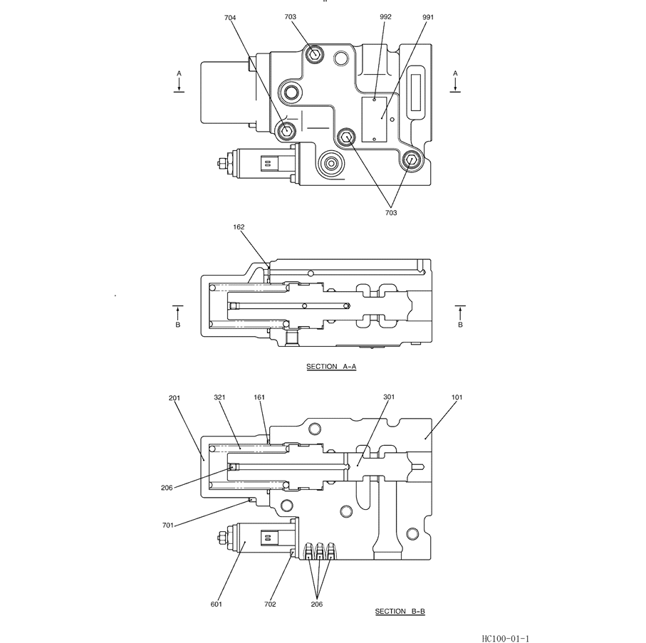 8.007(00) VALVE ASSY, CONTROL YN30V00104F1 (HC100)-SK350-8 Kobelco Excavator Parts Number Electronic Catalog EPC Manuals
