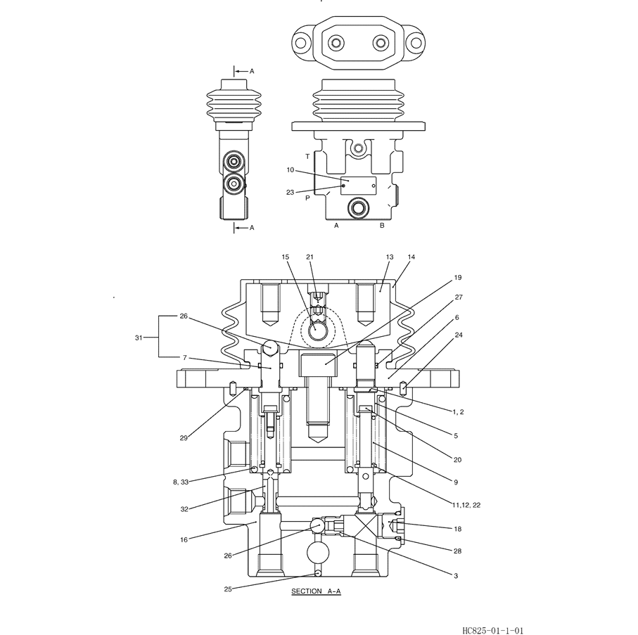 8.023(00) VALVE ASSY, PILOT YN30V00080F1 (HC825)-SK350-8 Kobelco Excavator Parts Number Electronic Catalog EPC Manuals