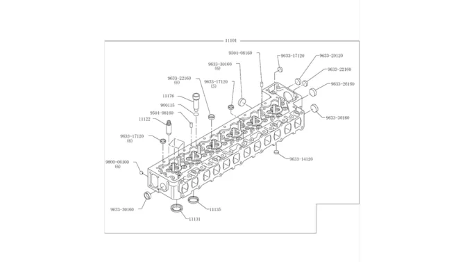 9.002(01) CYLINDER HEAD 10-00-1 (HINO ENGINE TYPE J08ETM-KSDA)-SK350-8 Kobelco Excavator Parts Number Electronic Catalog EPC Manuals