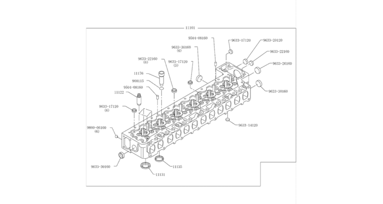 9.002(01) CYLINDER HEAD 10-00-1 (HINO ENGINE TYPE J08ETM-KSDA)-SK350-8 Kobelco Excavator Parts Number Electronic Catalog EPC Manuals