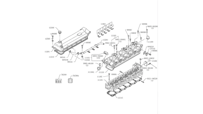 9.002(02) CYLINDER HEAD 10-00-2 (HINO ENGINE TYPE J08ETM-KSDA)-SK350-8 Kobelco Excavator Parts Number Electronic Catalog EPC Manuals