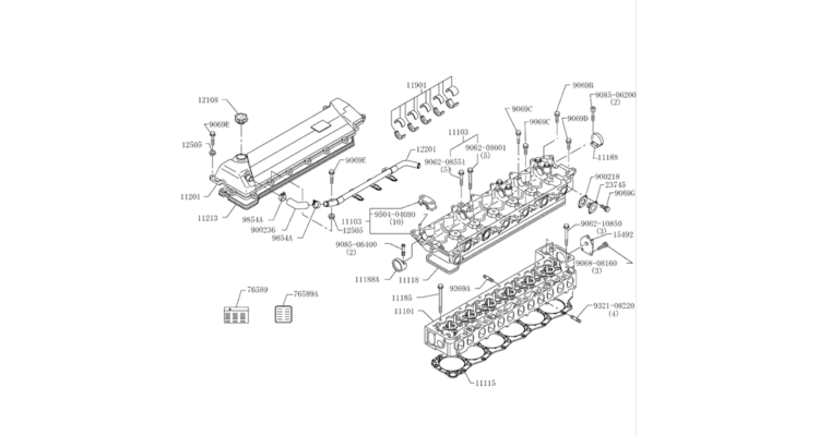 9.002(02) CYLINDER HEAD 10-00-2 (HINO ENGINE TYPE J08ETM-KSDA)-SK350-8 Kobelco Excavator Parts Number Electronic Catalog EPC Manuals