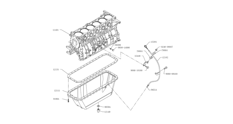 9.004(00) CYLINDER BLOCKS 11-00-2 (HINO ENGINE TYPE J08ETM-KSDA)-SK350-8 Kobelco Excavator Parts Number Electronic Catalog EPC Manuals
