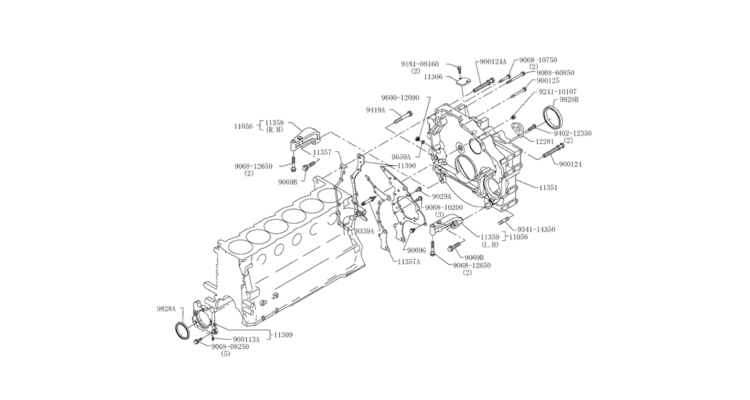 9.005(00) TIMING GEAR COVER & FLY WHEEL HOUSING 11-10 (HINO ENGINE TYPE J08ETM-KSDA)-SK350-8 Kobelco Excavator Parts Number Electronic Catalog EPC Manuals