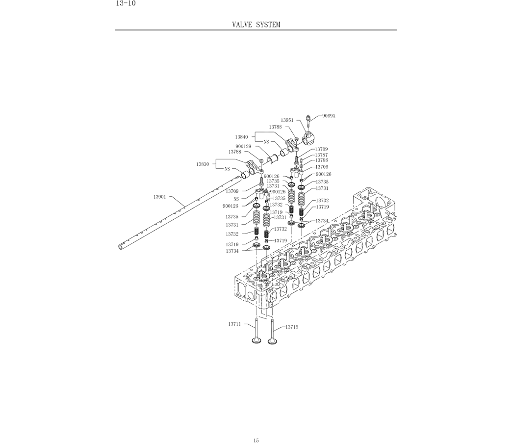 9.008(00) VALVE SYSTEM 13-10 (HINO ENGINE TYPE J08ETM-KSDA)-SK350-8 Kobelco Excavator Parts Number Electronic Catalog EPC Manuals