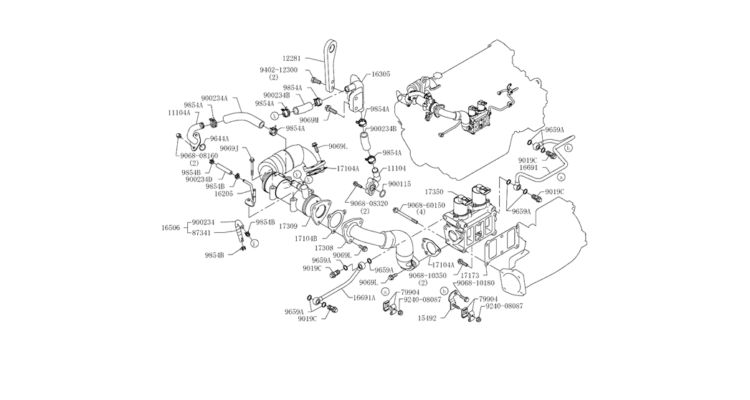 9.010(00) AIR INTAKE AND EXHAUST SYSTEM 13-20-2 (HINO ENGINE TYPE J08ETM-KSDA)-SK350-8 Kobelco Excavator Parts Number Electronic Catalog EPC Manuals