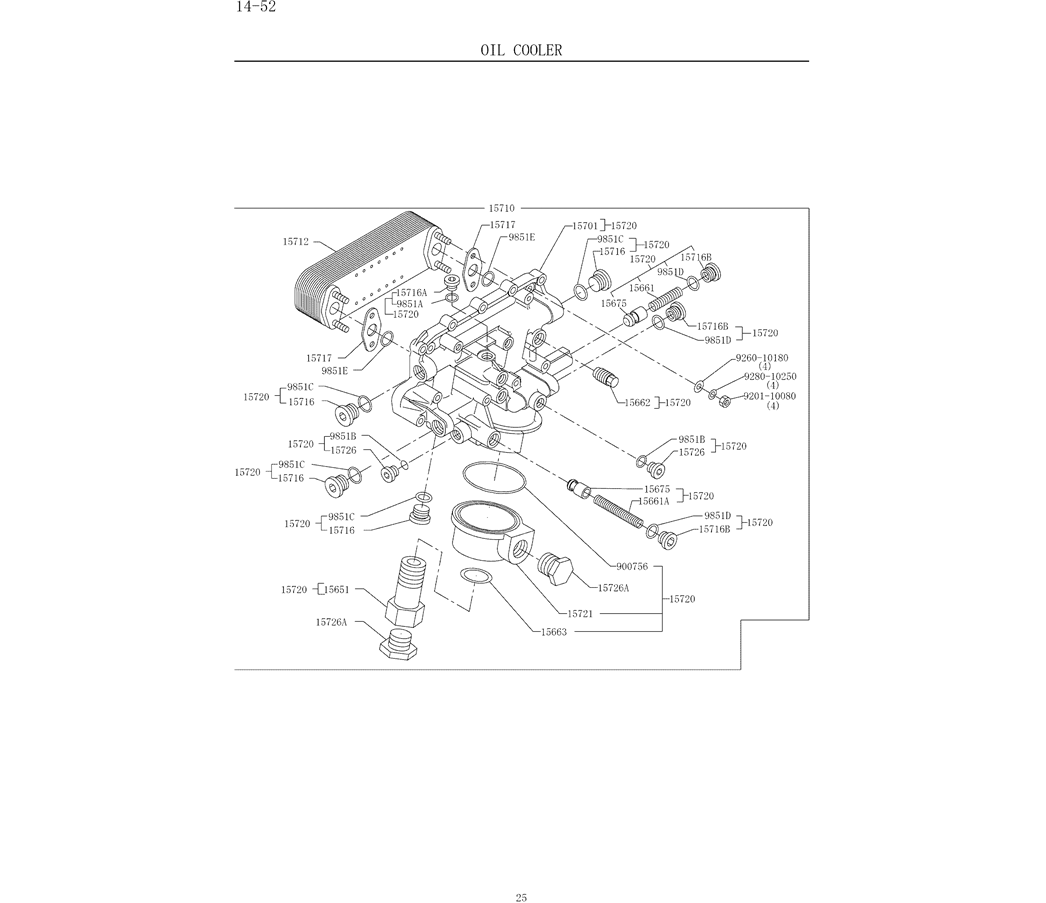 9.013(00) OIL COOLER 14-52 (HINO ENGINE TYPE J08ETM-KSDA)-SK350-8 Kobelco Excavator Parts Number Electronic Catalog EPC Manuals