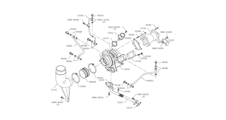 9.020(00) TURBOCHARGER 18-30 (HINO ENGINE TYPE J08ETM-KSDA)-SK350-8 Kobelco Excavator Parts Number Electronic Catalog EPC Manuals