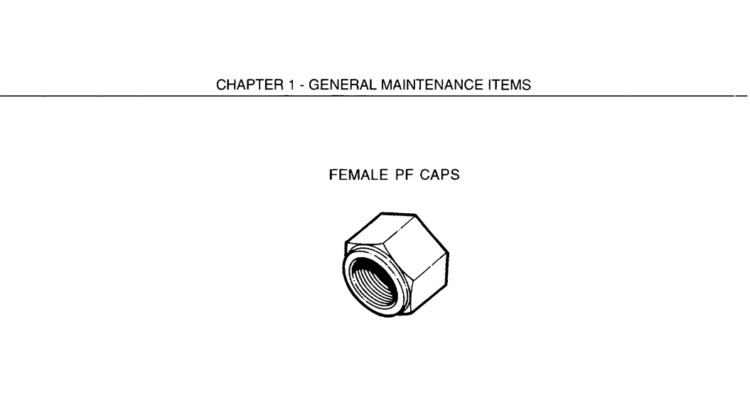 00-005 HYDRAULIC SERVICE COMPONENTS FITTINGS--FEMALE PF CAPS