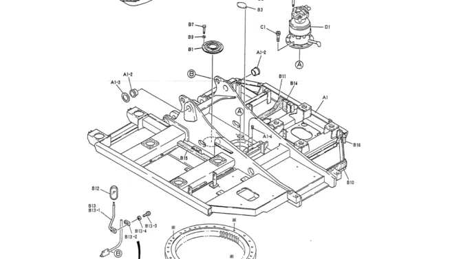 01-001 FRAME ASSY, UPP-Kobelco SK120LC-5 SK120-V SK120LC-3 Excavator Parts Number Electronic Catalog EPC Manuals