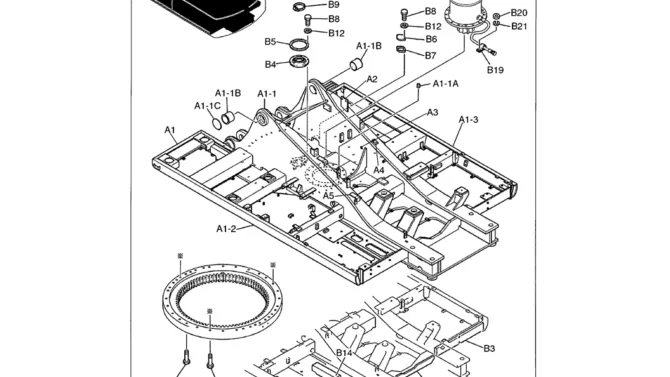 01-001 UPPER FRAME ASSEMBLY WITHOUT COUNTERWEIGHT REMOVER-Kobelco SK480LC-6E SK480-6S SK480LC-6 SK450-6 Excavator Parts Number Electronic Catalog EPC Manuals