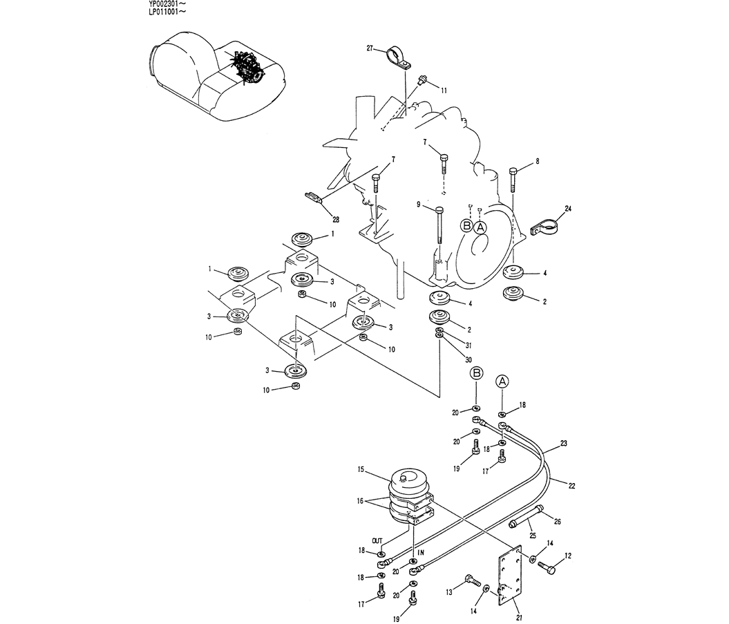 01-005 ENGINE INSTAL-Kobelco SK120LC-5 SK120-V SK120LC-3 Excavator