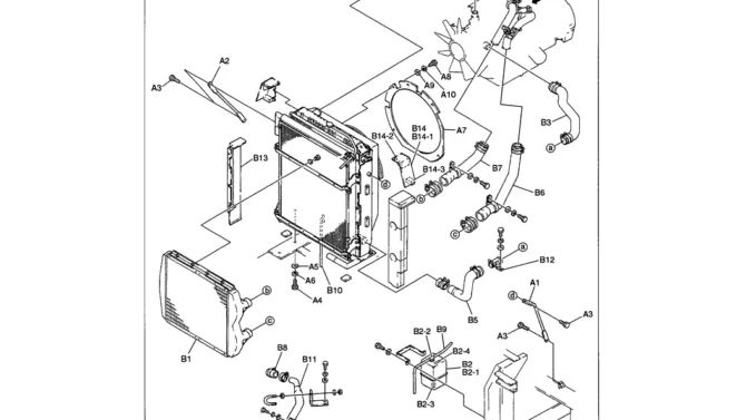01-005 RADIATOR INSTALLATION (COMPONENTS)-SK330LC-6E SK330-6E SK350LC-6E Kobelco Excavator Parts Number Electronic Catalog EPC Manuals