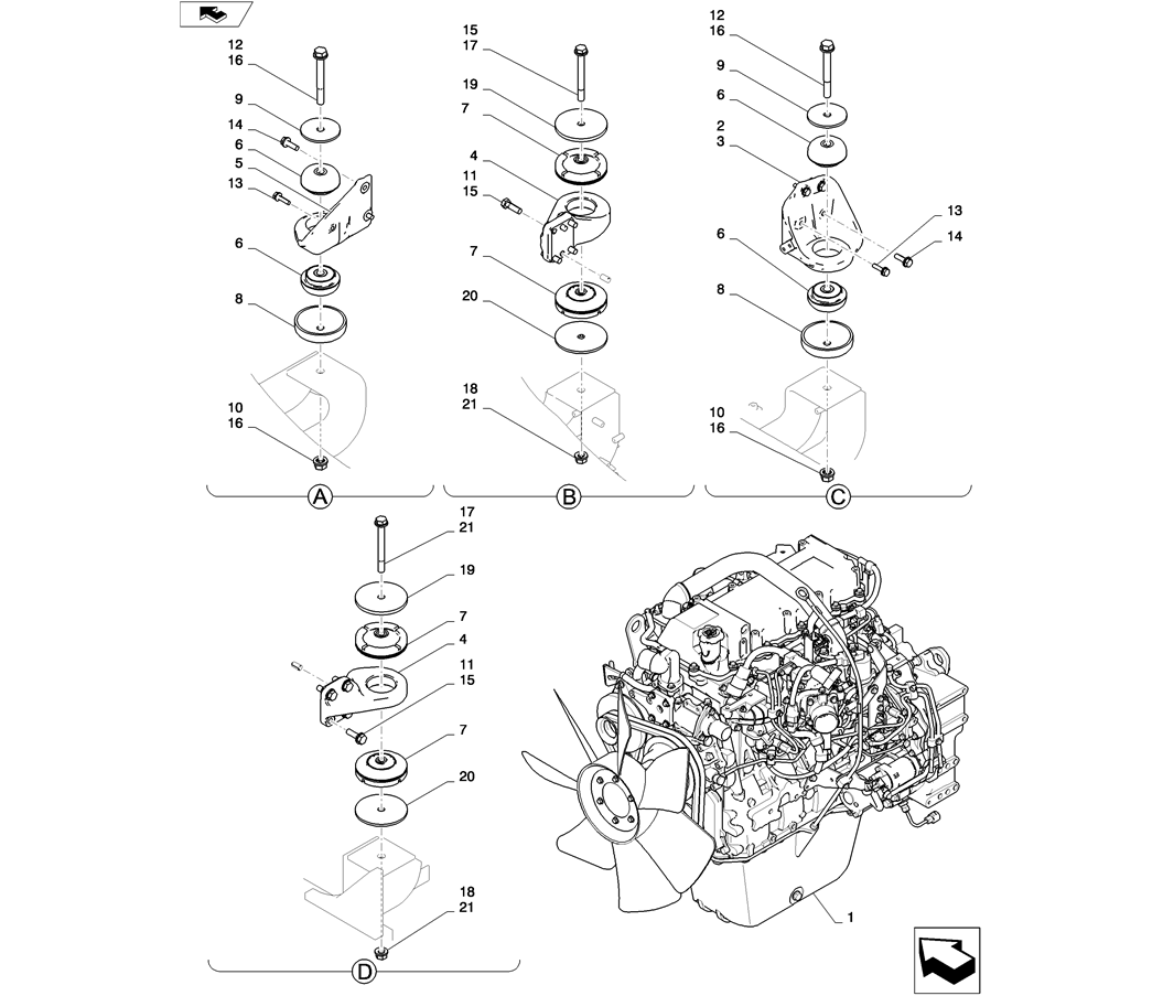 01-005(02)ENGINE INSTALL-SK235SR-2 SK235SRLC-2 SK235SR Kobelco Excavator Parts Number Electronic Catalog EPC Manuals