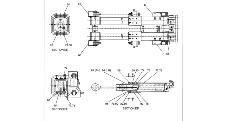 01-005(03) COUNTERWEIGHT REMOVAL SYSTEM, (LS61C00001F3)-Kobelco SK480LC-6E SK480-6S SK480LC-6 SK450-6 Excavator Parts Number Electronic Catalog EPC Manuals