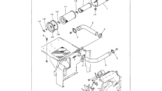 01-008 AIR CLEANER ASSEMBLY-SK330LC-6E SK330-6E SK350LC-6E Kobelco Excavator Parts Number Electronic Catalog EPC Manuals