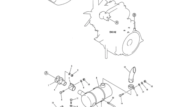 01-010 MUFFLER ASSY-Kobelco SK120LC-5 SK120-V SK120LC-3 Excavator Parts Number Electronic Catalog EPC Manuals