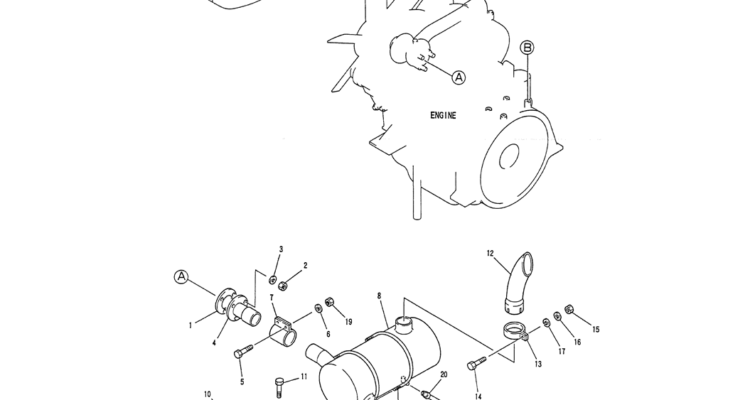 01-010 MUFFLER ASSY-Kobelco SK120LC-5 SK120-V SK120LC-3 Excavator Parts Number Electronic Catalog EPC Manuals