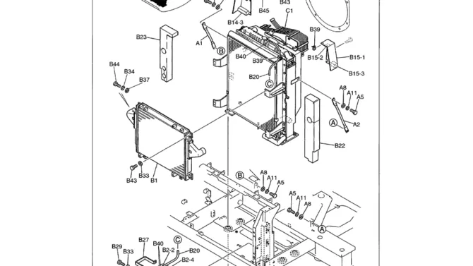 01-010 RADIATOR MOUNTING AND ATTACHING PARTS-Kobelco SK480LC-6E SK480-6S SK480LC-6 SK450-6 Excavator Parts Number Electronic Catalog EPC Manuals