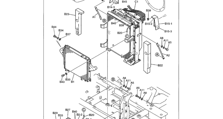 01-010 RADIATOR MOUNTING AND ATTACHING PARTS-Kobelco SK480LC-6E SK480-6S SK480LC-6 SK450-6 Excavator Parts Number Electronic Catalog EPC Manuals