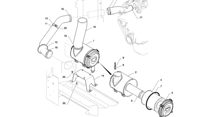 01-010(00)AIR CLEANER ASSY-SK235SR-2 SK235SRLC-2 SK235SR Kobelco Excavator Parts Number Electronic Catalog EPC Manuals