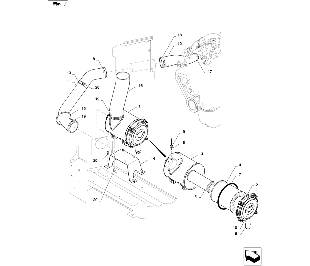 01-010(00)AIR CLEANER ASSY-SK235SR-2 SK235SRLC-2 SK235SR Kobelco Excavator Parts Number Electronic Catalog EPC Manuals