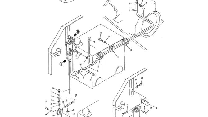01-011 FUEL LINES-Kobelco SK120LC-5 SK120-V SK120LC-3 Excavator Parts Number Electronic Catalog EPC Manuals