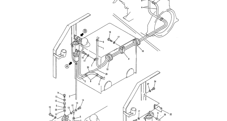 01-011 FUEL LINES-Kobelco SK120LC-5 SK120-V SK120LC-3 Excavator Parts Number Electronic Catalog EPC Manuals