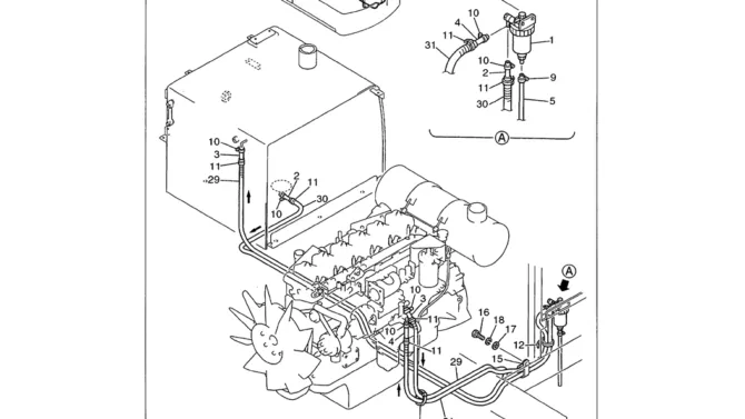 01-015 FUEL LINES MODELS WITHOUT COUNTERWEIGHT REMOVER-Kobelco SK480LC-6E SK480-6S SK480LC-6 SK450-6 Excavator Parts Number Electronic Catalog EPC Manuals
