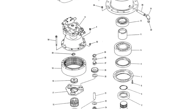 01-017 MOTOR ASSY, SWING-Kobelco SK200-3 SK200LC-5 SK200 Excavator Parts Number Electronic Catalog EPC Manuals