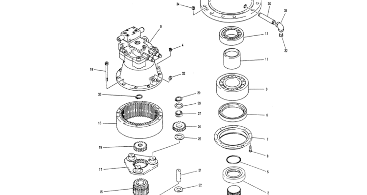 01-017 MOTOR ASSY, SWING-Kobelco SK200-3 SK200LC-5 SK200 Excavator Parts Number Electronic Catalog EPC Manuals