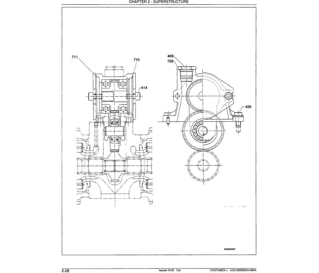 01-018 GEAR CASE ASSEMBLY (ROTATION OPTION)-SK330LC-6E SK330-6E SK350LC-6E Kobelco Excavator Parts Number Electronic Catalog EPC Manuals