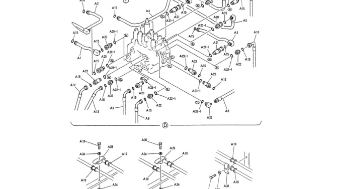 01-020(02) HYDR LINES, UPPER (MAIN)-Kobelco SK200-3 SK200LC-5 SK200 Excavator Parts Number Electronic Catalog EPC Manuals