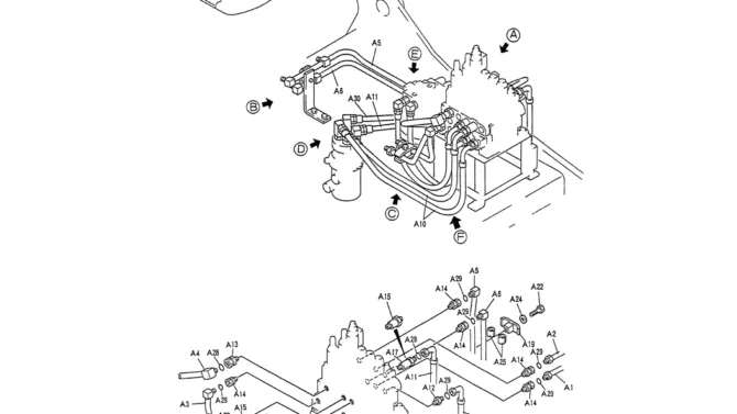 01-021(01) HYD LINES, UPP (MAIN)-Kobelco SK120LC-5 SK120-V SK120LC-3 Excavator Parts Number Electronic Catalog EPC Manuals