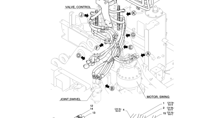01-021(01)HYD LINES, UPPER-SK235SR-2 SK235SRLC-2 SK235SR Kobelco Excavator Parts Number Electronic Catalog EPC Manuals
