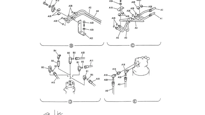 01-021(02) HYD LINES, UPP (MAIN)-Kobelco SK120LC-5 SK120-V SK120LC-3 Excavator Parts Number Electronic Catalog EPC Manuals
