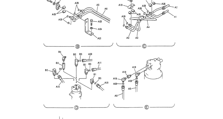 01-021(02) HYD LINES, UPP (MAIN)-Kobelco SK120LC-5 SK120-V SK120LC-3 Excavator Parts Number Electronic Catalog EPC Manuals