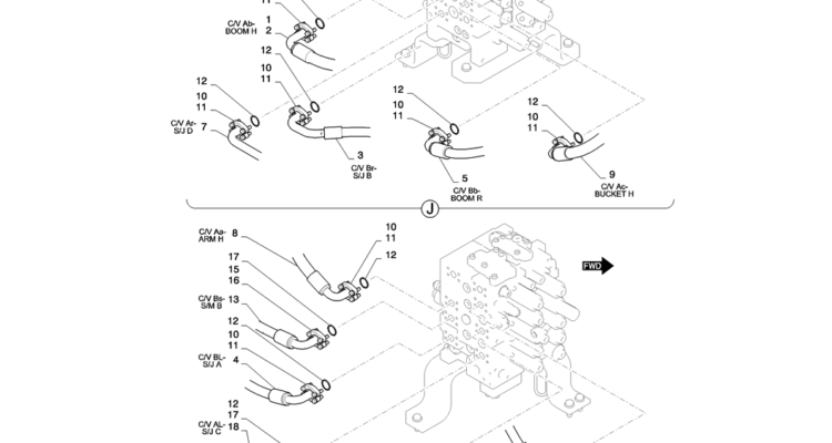 01-021(04)HYD LINES, UPPER-SK235SR-2 SK235SRLC-2 SK235SR Kobelco Excavator Parts Number Electronic Catalog EPC Manuals