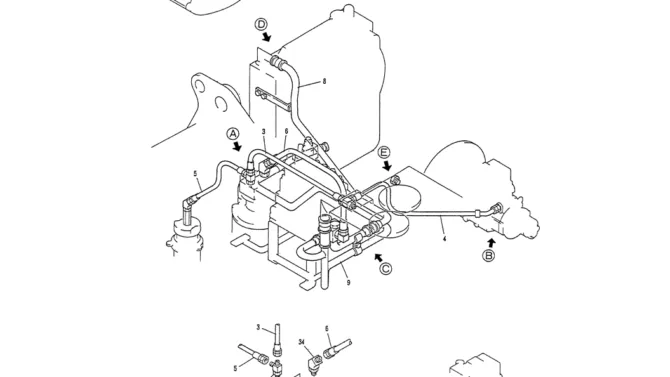 01-022(01) HYD LINES, UPP (RETURN)-Kobelco SK120LC-5 SK120-V SK120LC-3 Excavator Parts Number Electronic Catalog EPC Manuals