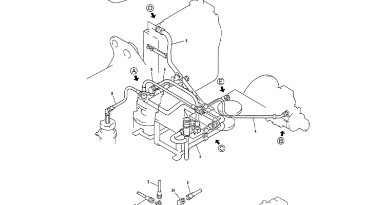 01-022(01) HYD LINES, UPP (RETURN)-Kobelco SK120LC-5 SK120-V SK120LC-3 Excavator Parts Number Electronic Catalog EPC Manuals