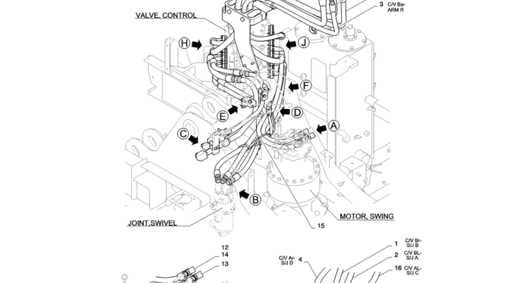 01-022(01)HYD LINES, UPPER (NIBBLER & BREAKER)-SK235SR-2 SK235SRLC-2 SK235SR Kobelco Excavator Parts Number Electronic Catalog EPC Manuals