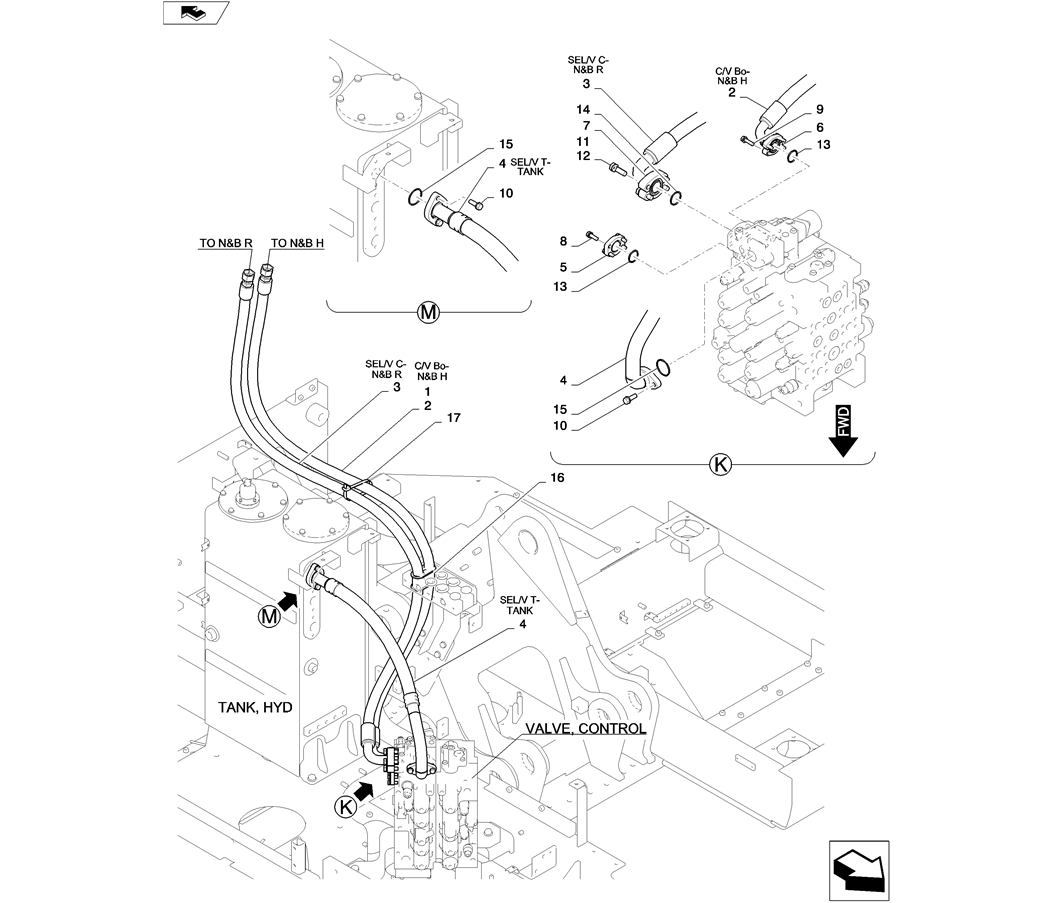 01-022(06)HYD LINES, UPPER (NIBBLER & BREAKER)-SK235SR-2 SK235SRLC-2 SK235SR Kobelco Excavator Parts Number Electronic Catalog EPC Manuals