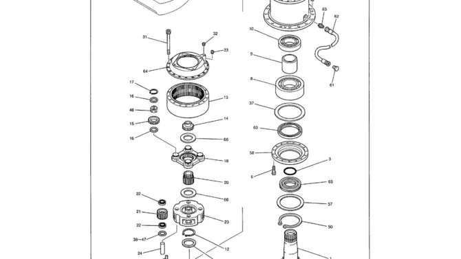 01-023 SWING REDUCTION ASSY-Kobelco SK480LC-6E SK480-6S SK480LC-6 SK450-6 Excavator Parts Number Electronic Catalog EPC Manuals
