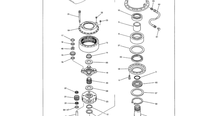 01-023 SWING REDUCTION ASSY-Kobelco SK480LC-6E SK480-6S SK480LC-6 SK450-6 Excavator Parts Number Electronic Catalog EPC Manuals
